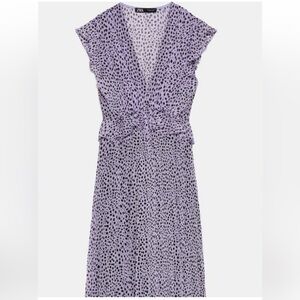Zara Lavender Spotted Midi Dress